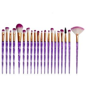 New 20pcs Diamond Makeup Brush Set Purple